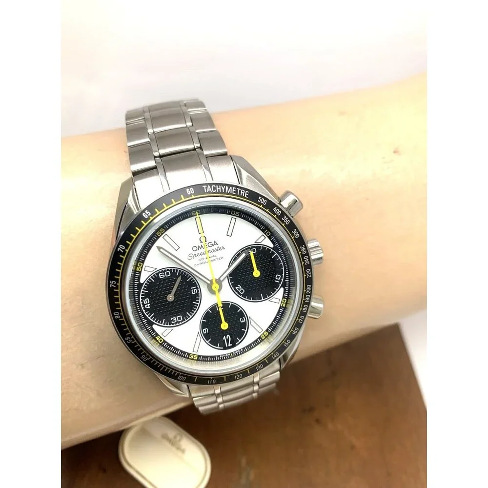 Omega Speedmaster Racing Men's Watch Swiss Automatic Chronograph White Dial 40mm